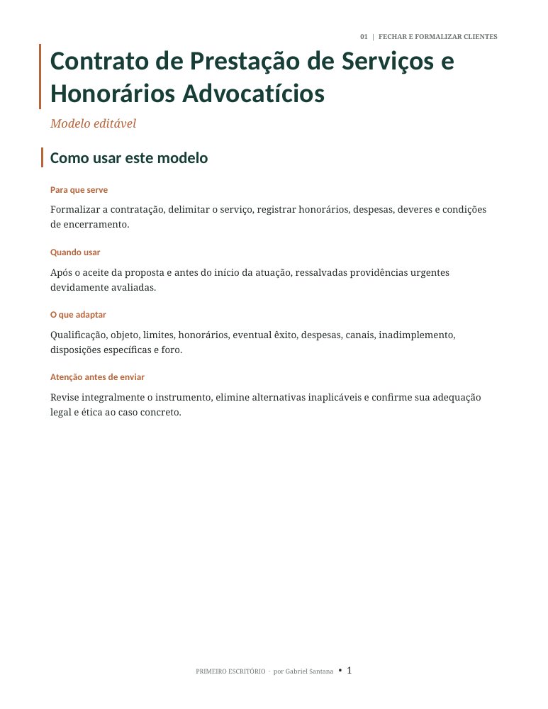 Capa real: Contrato de serviços e honorários