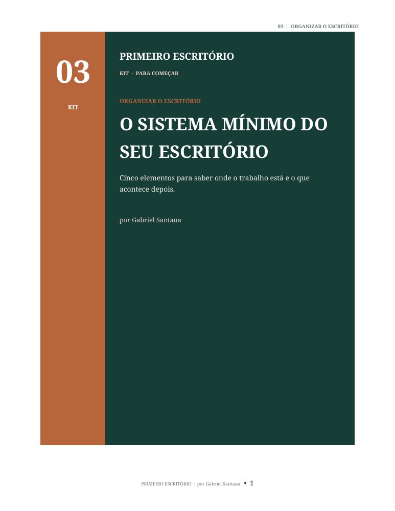 Capa real: O sistema mínimo do seu escritório